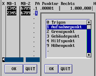 Auswahltabelle Punktarten (7 KB)