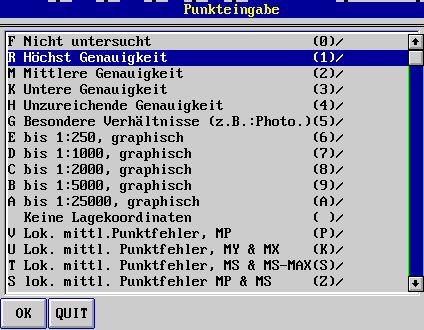 Klassfizierung der Lagegenauigkeit (9 KB)