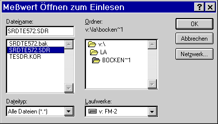 Auswahl der Mewertdatei  7 KB