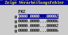 Tabelle der Verarbeitungsfehler, Rechte Seite (3 KB)